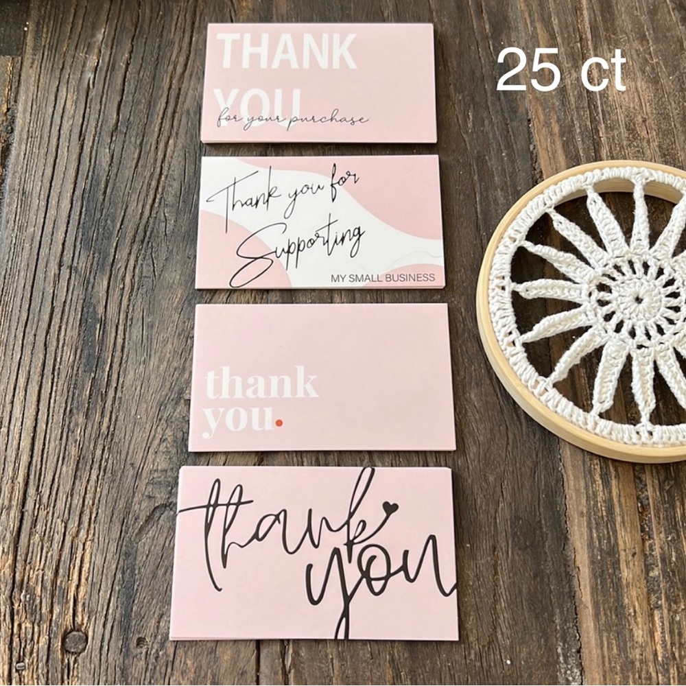 3/$20 📦 MIX PACK Thank You cards for orders - 25 pack - light pink